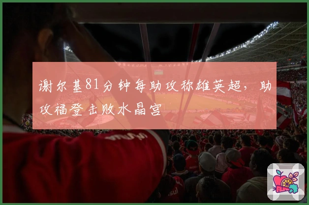 谢尔基81分钟每助攻称雄英超，助攻福登击败水晶宫